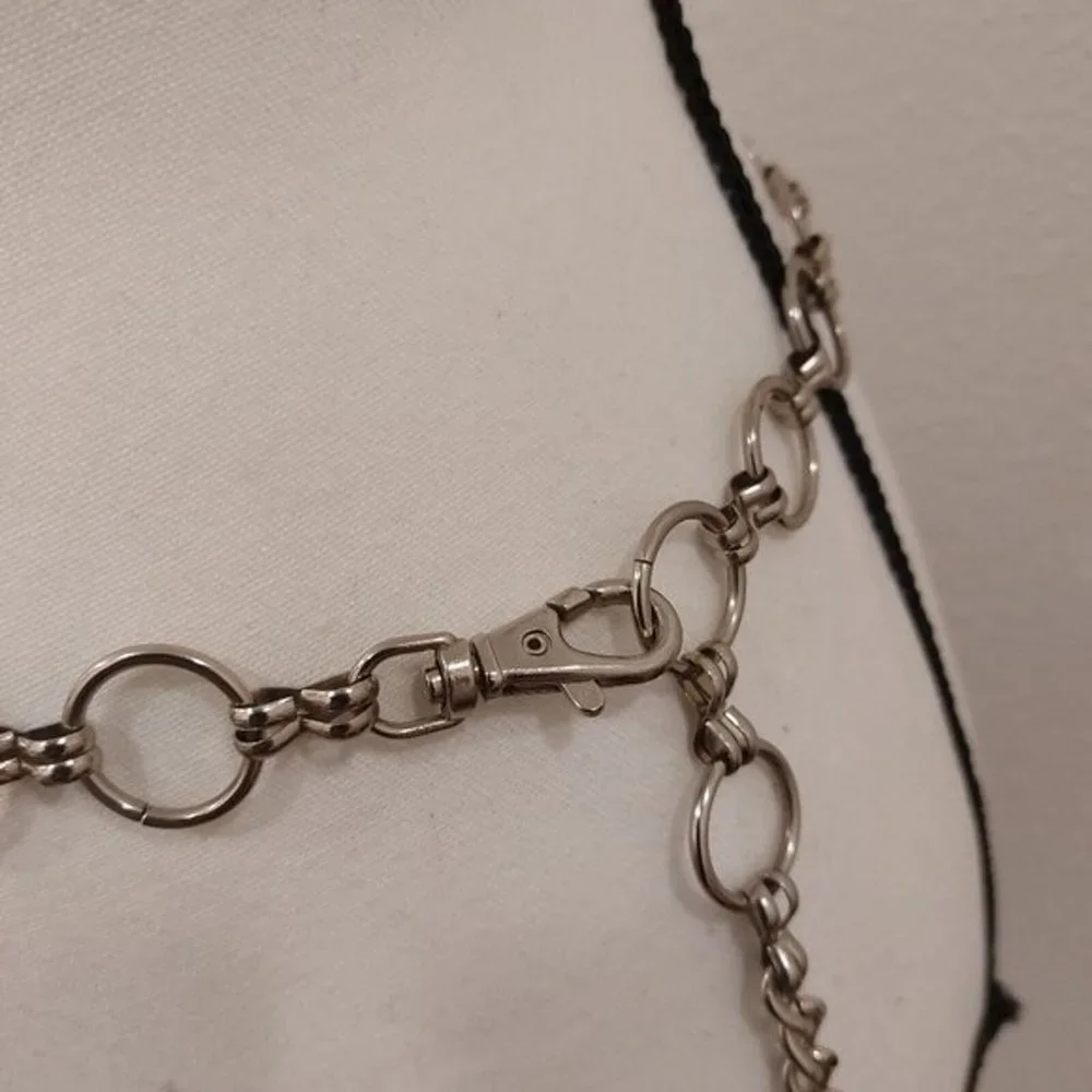 Silver Tone Metal Jump Rings Link Belt with Lanyard Style Clasp - Picture 3 of 8